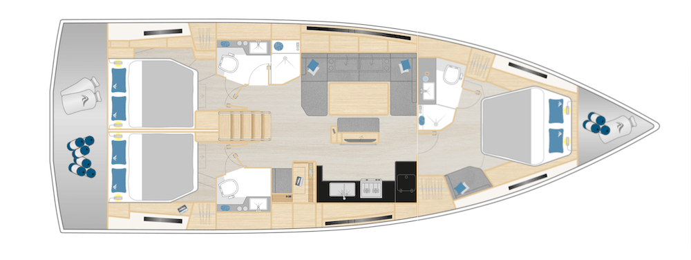 Hanse 460 Sail Boat Preview Image Plan