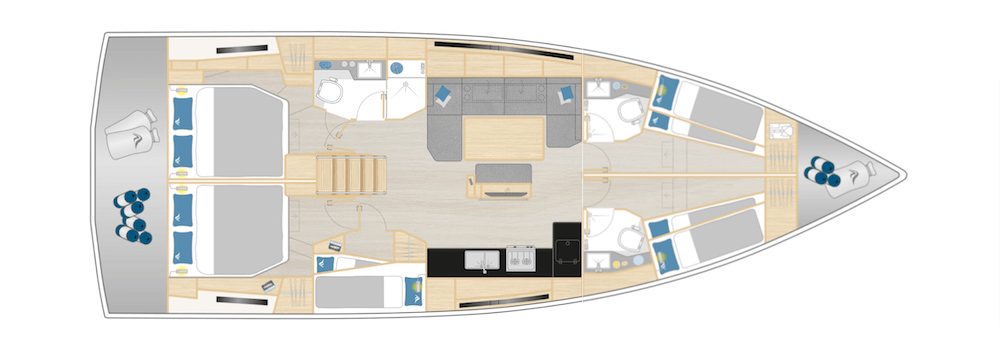 Hanse 460 Sail Boat Preview Image Plan