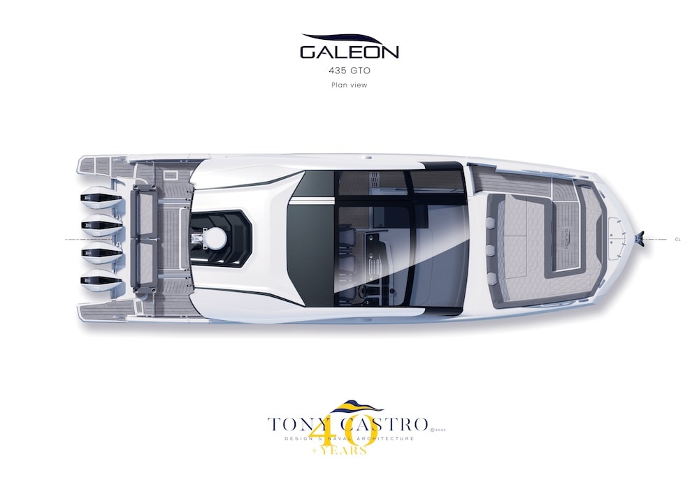 Galeon 435 GTO Boat Preview Image Plan